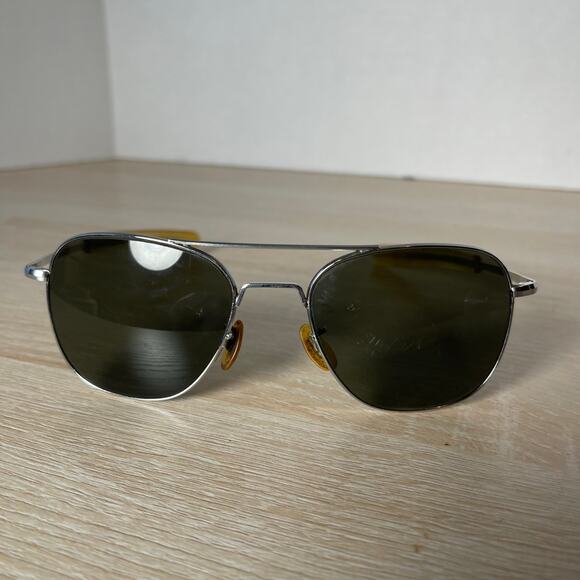 Randolph Engineering Aviator Sunglasses 5 1/2 Chrome READ 61-20 USA - Picture 2 of 10